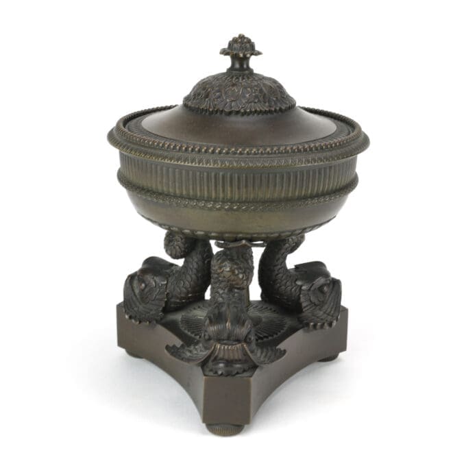 法国古董青铜墨水瓶，帝国时期（1799-1815 年）